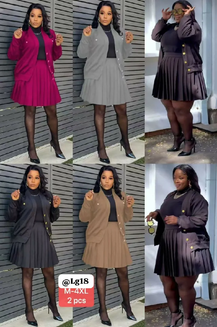 Pleated Skirt Set