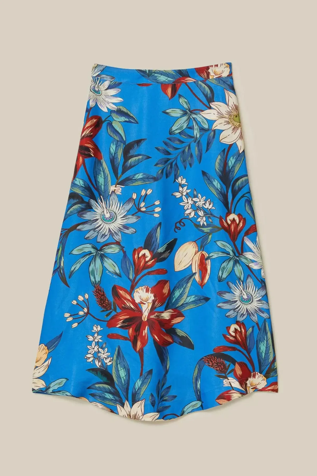 Surreal Flowers Blue Midi Skirt