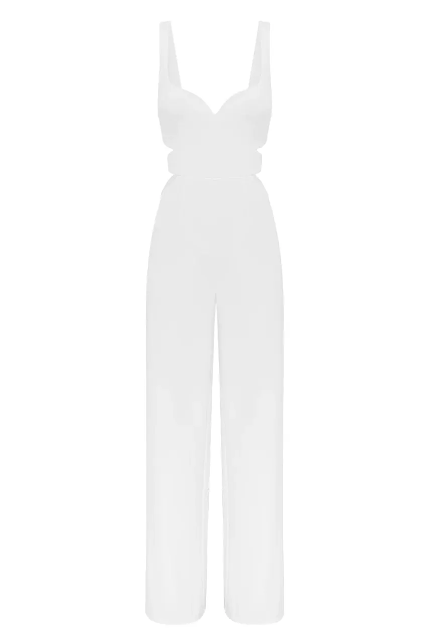 Tegan white cut out jumpsuit